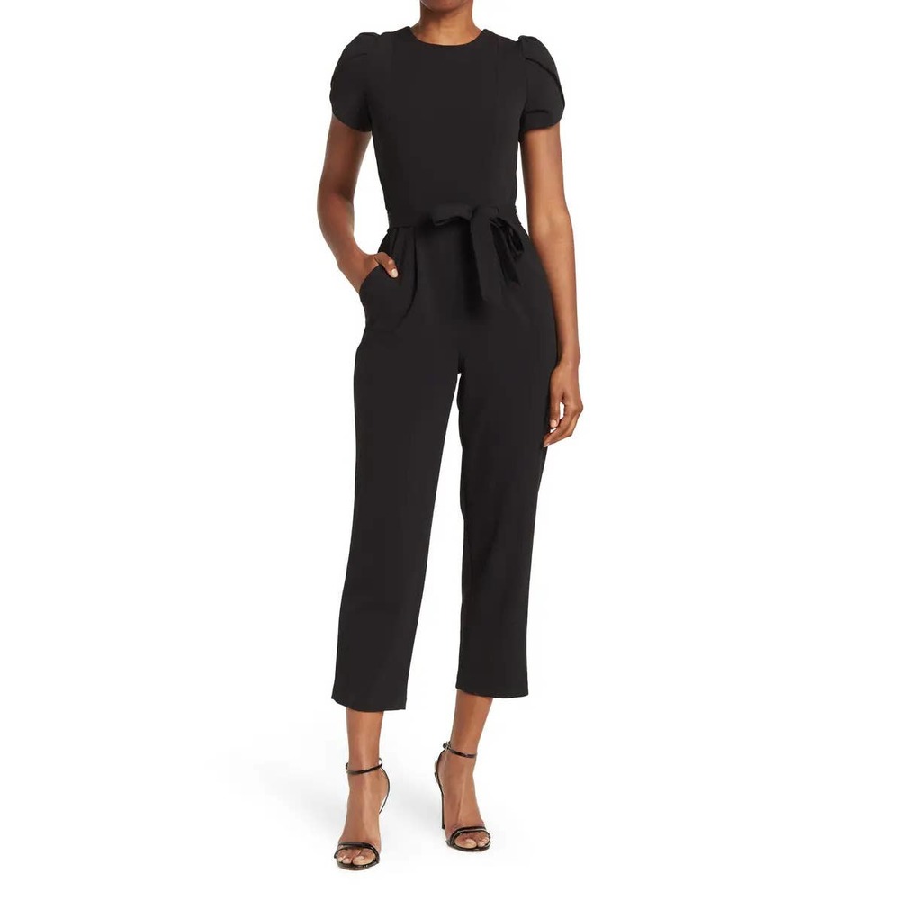 Calvin Klein Elegant Black Tie-Waist Jumpsuit